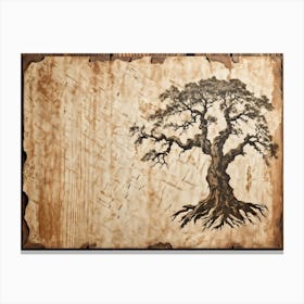 Antique Oak Tree Knot Translated Into Decorative Vintage Grunge Pattern Textures Reminiscent Of Age 2 1 Canvas Print