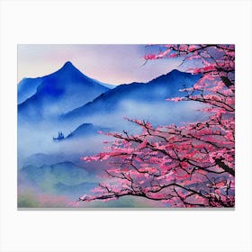 Misty Sakura Summit Canvas Print