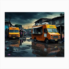 Food Trucks In The Slums Canvas Print