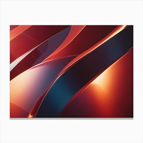 Smooth, Undulating Waves In Metallic Red And Blue Hues, Creating A Sense Of Fluidity And Depth Canvas Print