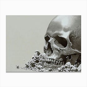 Skull In The Sand Canvas Print