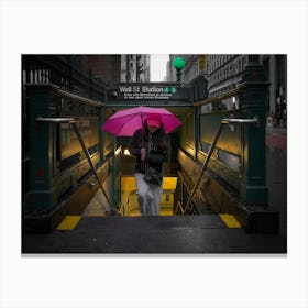 New York, New York City,Nyc,Art Work, Photo,Colorful,Streetphotography,Red Umbrella Canvas Print