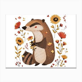 Little Floral Badger 2 Canvas Print
