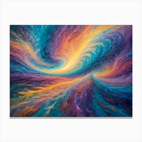 Abstract Image Of A Swirling, Colorful Vortex Of Paint Canvas Print