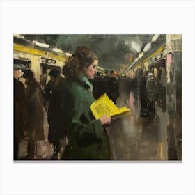 Woman Reading A Book 1 Canvas Print