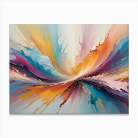 An Explosion Of Vibrant, Colorful Paint In A Swirling Pattern Canvas Print