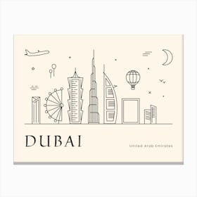 Dubai Skyline travel poster Canvas Print