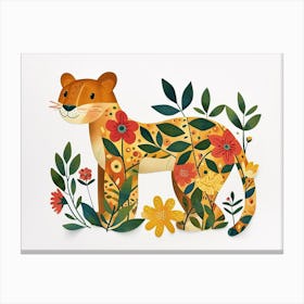 Little Floral Puma 1 Canvas Print