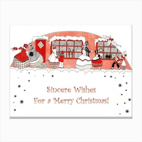 Sincere Wishes For A Merry Christmas Canvas Print