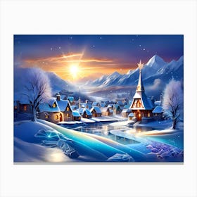 Christmas Winter Village 4 Canvas Print