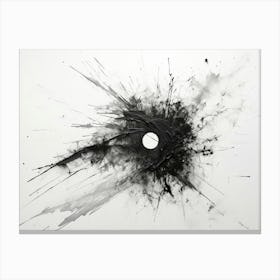 Disintegration Abstract Black And White 8 Canvas Print
