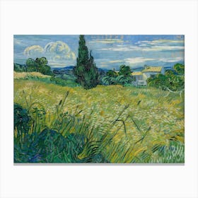 Vincent Van Gogh, Green Wheat Field With Cypress, Cypresses, 1889. Canvas Print