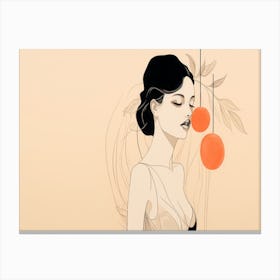 Woman With Oranges Canvas Print