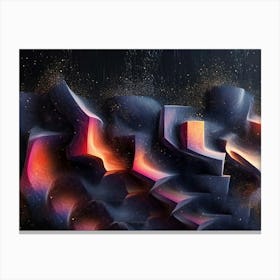 3d Effect Dark Color 5 Canvas Print