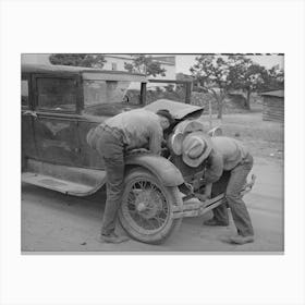 Garage Owner And Farmer Working On A Car, Pie Town, New Mexico, The Young Man Who Owns The Filling Station, Smith Canvas Print