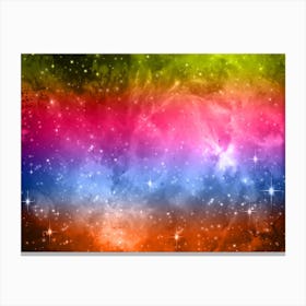 Orange, Blue, Magenta, Yellow Galaxy Space Background 1 Canvas Print