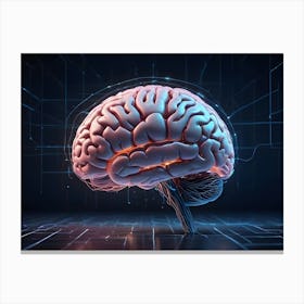 Human Brain With Glowing Network Connections Canvas Print