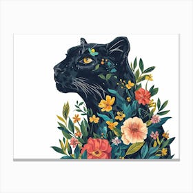 Little Floral Black Panther 1 Canvas Print