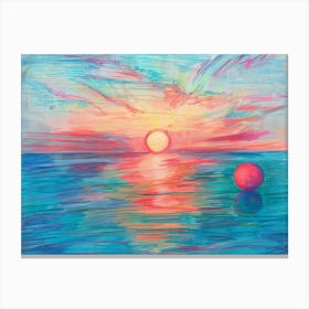 Sunset With Ball Canvas Print