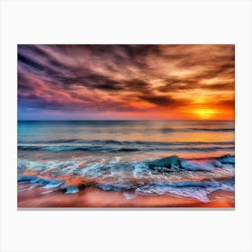 Sunset At The Beach 326 Canvas Print