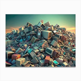 Pile Of Old Electronic Waste Canvas Print