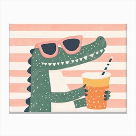 Crocodile Drink Canvas Print