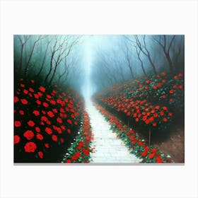 Path Through The Roses Canvas Print