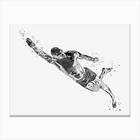 Male Swimmer Diving in Water 1 Canvas Print