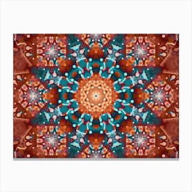 Alcohol Ink Blue And Red Abstract Pattern 1 Canvas Print