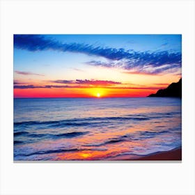 Sunset At The Beach 123 Canvas Print