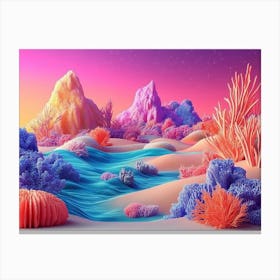 3d Ocean Landscape Canvas Print