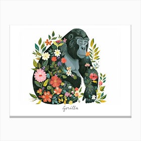 Little Floral Gorilla 2 Poster Canvas Print