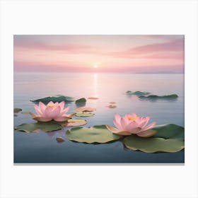 Water Lilies Paintings Art Print Canvas Print