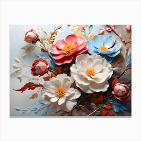 Flowers On A Table Canvas Print