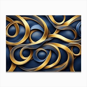 Abstract Gold And Blue Background Canvas Print