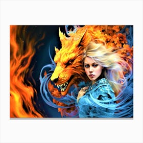 Beast Inside - Fire And Ice Canvas Print