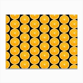 Orange Slices On Black Canvas Print