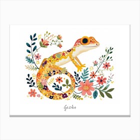 Little Floral Gecko 1 Poster Canvas Print