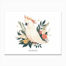 Little Floral Cockatoo 2 Poster Canvas Print