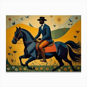 Man On A Horse Canvas Print