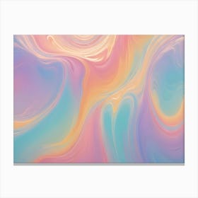 Abstract Background Of Swirling, Flowing Lines In Shades Of Pastel Pink, Blue, And Yellow, Creating A Soft And Dreamy Aesthetic Canvas Print