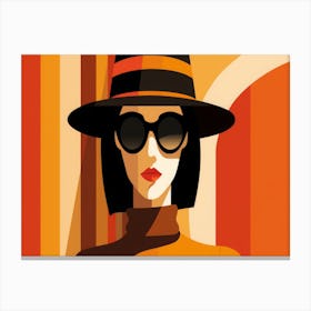 Woman In Hat Canvas Print