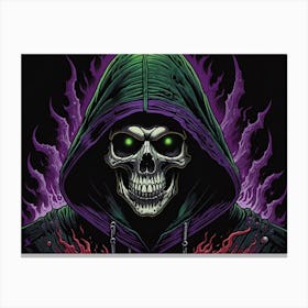Hooded Skeleton Canvas Print