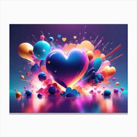 Colorful Heart Creative Art Print 27 Canvas Print