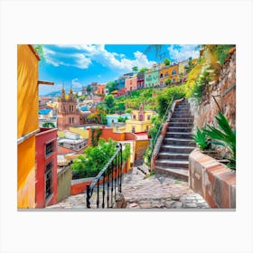 Colorful Mexican Town 3 Canvas Print