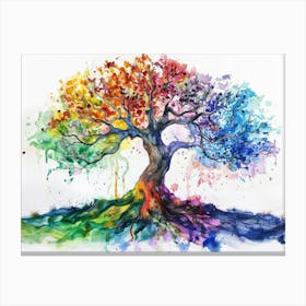 Rainbow Tree Of Life 2 Canvas Print