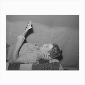 Young Farm Worker In Tent At The Fsa (Farm Security Administration) Migratory Labor Camp Mobile Unit, Wilder, Idaho Canvas Print