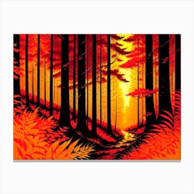 Sunset In The Forest 1 Canvas Print