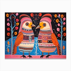 Kookaburra 1 Folk Style Animal Illustration Canvas Print