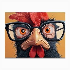 Chicken With Glasses Canvas Print